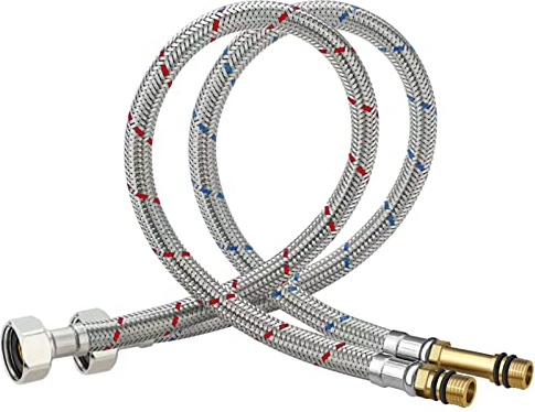2 Stück Anschlussschlauch Armatur Schlauch,G1/2,M10,60CM Verbindungsschlauch Verlängerung Panzerschlauch,Edelstahl Verbindungsschlauch,Wasserzulauf-Schläuche Verlängerung,für Wasserhahn Mischbatterie