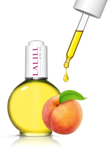 LALILL Nail Cuticle Oil 75ml - Huile de pêche pour le soin des ongles - Huile de soin des cuticules - SPA Manucure Mains Nail Design - Vegan - Avec Pipette