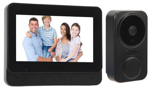 Wireless WiFi Video Intercom System, Infrared Night Vision Visual Intercom Doorbell System with Camera & Monitor, 2 Way Voice 1080P HD Wireless Video Doorbell, Home Security System