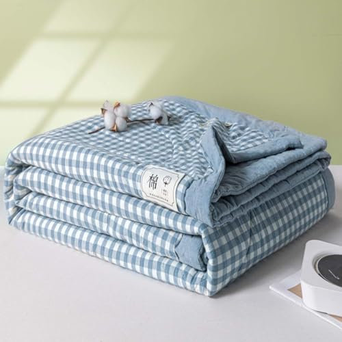 Dessus De Lit Coton Édredon Été/Printemps 2/1 Personne Boutis Couvre-lit Matelassé 200*230/180*200cm Couverture De Lit Jeté De Lit Bleue Patchwork Florale Super Doux Et Confortable Jeté De Lit ( Color