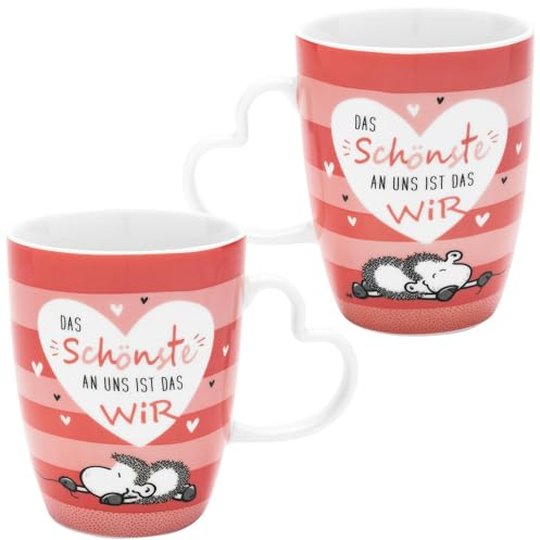 Sheepworld Tassen-Set mit Motiv Das Schönste | Geschenkset mit 2 Tassen mit Herzhenkel, Porzellan, 36 cl, in Geschenkbox | 73788