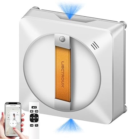 LIECTROUX Robot Laveur de Vitres YW710, Pulvérisation d'eau à 2 Voies,Moteur sans balais,Contrôle de l'application