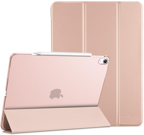 ProCase Hülle für iPad Air 13 Zoll M4/M3/M2 (2026/2025/2024), Dreifache Schutzhülle Case für 13 iPad Air M4 2026/M3 2025/M2 2024, Dünn Leicht Smart Cover mit Translucent Frosted Rückhülle -Rosagold | Magnetische Sleep/Wake, zwei Aufstellwinkel, passend für Pencil Pro & USB-C