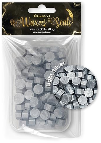 Stamperia - Wax Refill for Scrapbooking, Albums, Card Making, Bullet Journalling and More, Easy to Melt for Personalised Stamping, Perfect for Crafts and Gifting (Light Silver) (20g)