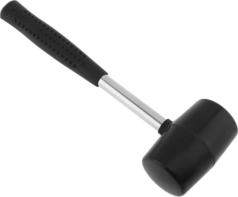 LUYSGBXR Gummihammer 320 g Nicht elastischer Hammer aus schwarzem Gummi, Bodenfliesenhammer, DIY-Handwerkzeug mit rundem Kopf und rutschfestem Griff