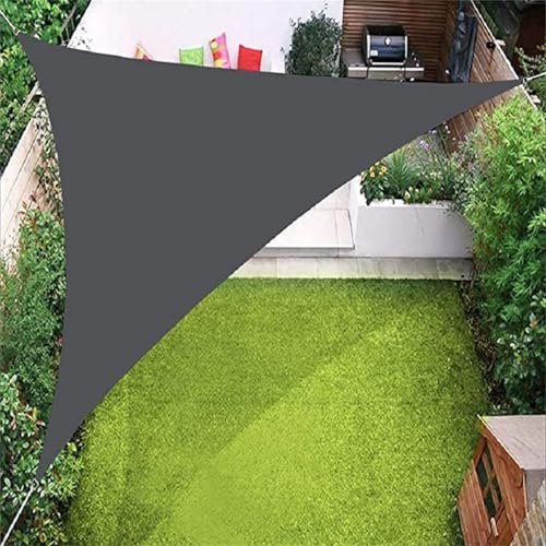Hiseng Tenda a Vela Ombreggiante Impermeabile Triangolo, Vele Parasole da Giardino Protezione Raggi UV 95% Telo Ombreggiante Terrazzo con 3 Corde per Piscina Patio Pergola (Grigio scuro,3x3x3m)