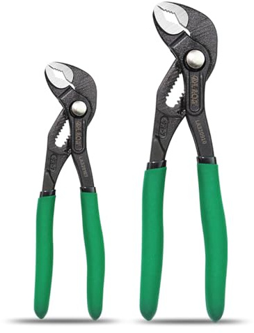 LAOA Ensemble de pinces de pompe à eau professionnelles à réglage rapide (17,8 cm + 25,4 cm), acier CR-V forgé, pinces à bascule à dégagement rapide pour le travail du bois, la plomberie et le