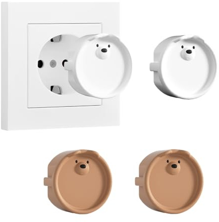 IKOPFLN 4 Pièces Prises, cache prise bébé, protege prise electrique bebe, boîte en silicone, couvercle décoratif/coque de protection contre la poussière, cache-poussière, dispositifs de protection
