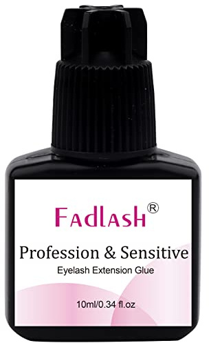 Fadlash Eyelash Extension Glue 10ml Strong Individual Eyelashes Bond 0.5-1 Sec Drying Time Sensitive Fast Lash Glues 5 Weeks Retention Permanent Lash Artist & Salon Use