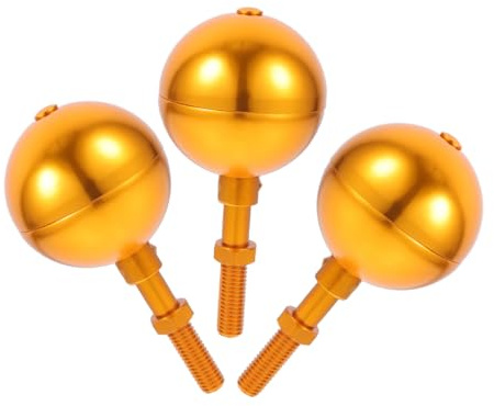 TOYANDONA 3pcs Gold Flagpole Ball Topper Threaded Aluminum Alloy Finial Ornament Weather Resistant Finish Durable Outdoor Flagpole Accessories Schools Parks