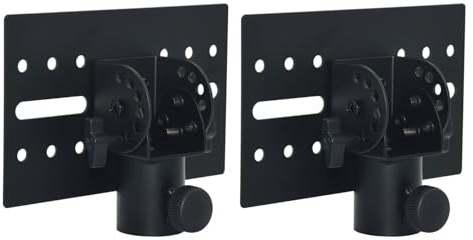 DAGCUXIN Adattatore per supporto altoparlante, regolabile, interamente in metallo, 35 mm, adatto per palchi ed eventi, supporta fino a 50 kg, DX-12 (2 confezioni nero)