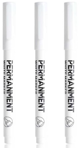 SMOOTHERPRO Märkpenna Indelebile Permanenti Vit 2,0 mm 3 st