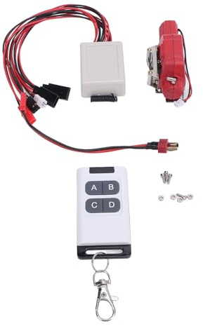 SPYMINNPOO Fonctionnalité Polyvalente, Kit de Télécommande de Treuil simulé en Alliage en Aluminium pour Voiture RC à échelle Axiale 1/10 avec, pour Axial, Hpi, Losi (Rouge)