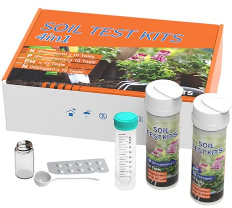 Bodenanalyse-Set | 4-in-1-Tester für Nährstoffe, Nährstoffanalysegerät für Gemüse, Gärten, Obstgärten, Weinreben, Gewächshäuser