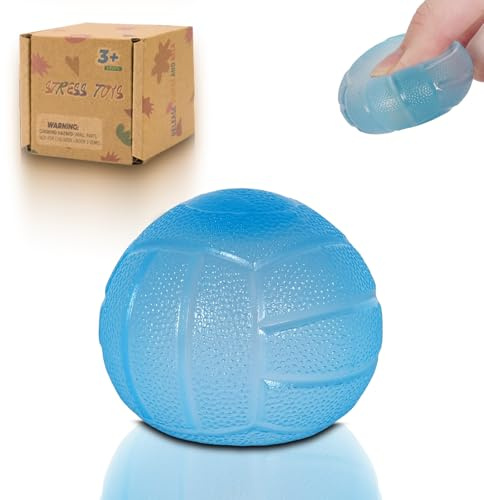 Graphinza Stress Balls for Kids and Adults - Soft Stress Relief Balls 1.37in, Slow Rise Sensory Toy, Stretchable and Squeezeable Stress Relief Ball, Safe for Ages 3+ (volleyball)