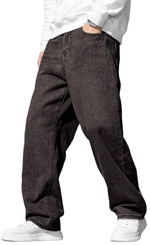 JMIERR Men's Jeans Baggy Wide Leg Jeans Skater Hip Hop Denim Pants Y2K Vintage Loose Fit Streetwear