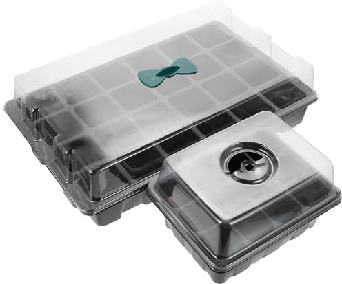 HANABASS Set 2 Vassoi per Germinazione Piante in Plastica Propagatore Piccolo 24+12 Celle Vassoi per Coltivazione Ortaggi e Fioriere per Giardinaggio Domestico e Vivai