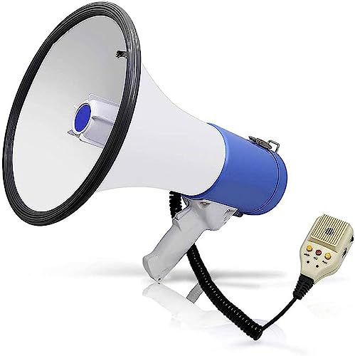 CGJdfjhE Megafon, s 50 W Hochleistungs-Handmegaphon mit Aufnahme- und Ladefunktion, Bullhorn-Lautsprecher, Megaphon-Lautsprecher for den Außenbereich