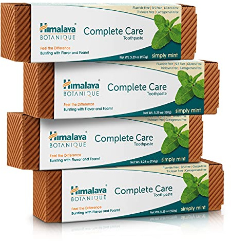 Himalaya Botanique Complete Care Toothpaste - Herbal, Mint, Fluoride-Free, SLS Free - 5.29 Oz, 4 Pack