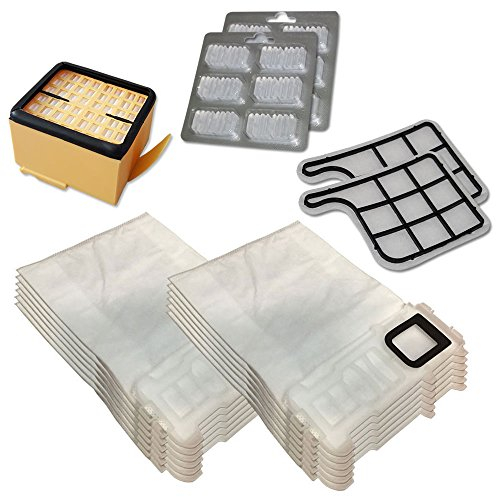 FOLLETTO VK 135 136 kit manutenzione, per Aspirapolvere 12 SACCHETTI + 12 PROFUMI + 2 FILTRI MOTORE + 2 FILTRI ARIA NO ORIGINALI VORWERK