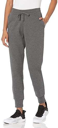 Amazon Essentials Pantaloni da Jogging in Pile con Risvolto (Disponibili in Taglie Forti) Donna, Carbone Puntinato, L