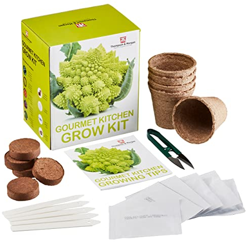Gourmet Kitchen Vegetable Seed Growing Kit Grow Your Own – Courgette, Cauliflower, French Bean, Carrot and Beetroot Seeds with Growing Equipment, A Perfect Gardeners Gift by Thompson and Morgan