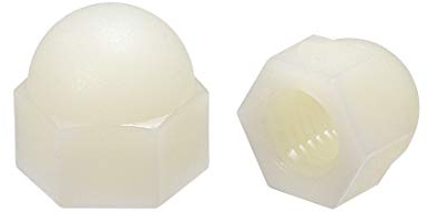 sourcing map 10stk. M8 Hutmutter, Hex Eichel Kuppelmuttern für Schrauben Bolzen Nylon Weiß