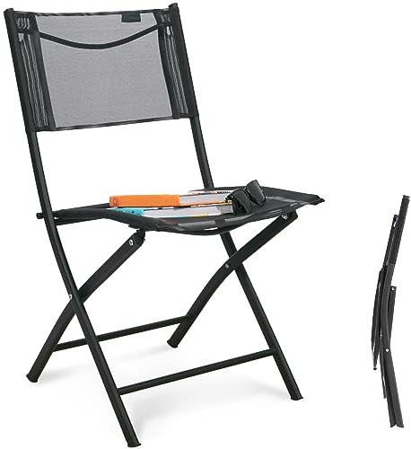 Homecall Klappbarer Gartenstuhl - (Schwarz)