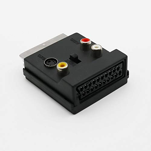 Connector and Terminal 1pcs Switchable SCART Male to Female S-Video 3 RCA Audio Adapter Converter Black