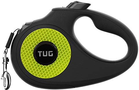 TUG 360° trasselfri reflekterande infällbar hundkoppel för extra säkerhet och synlighet på natten | Upp till 5 m längd (stor)