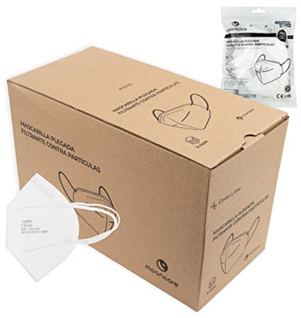 Mooncare Mascarilla FFP3, Pack de 50 Uds, Mascarilla Certificada/Homologada, Eficacia Filtración > 99%