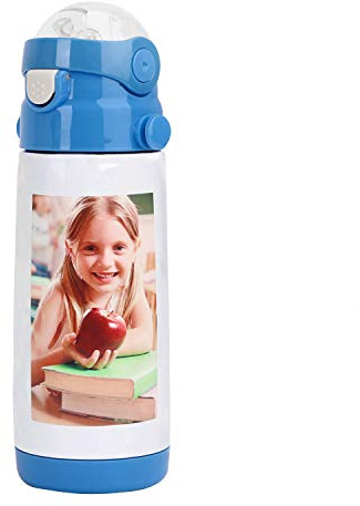 Borraccia personalizzata per aggiungere qualsiasi immagine/immagine/nome/testo/logo, bottiglia in acciaio inox da 350 ml per bambini regalo personalizzato per compleanno Natale festa dei bambini