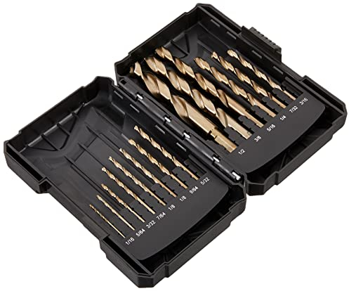 Marca Amazon - Denali Juego de brocas de unta Piloto de 14 piezas con Estuche