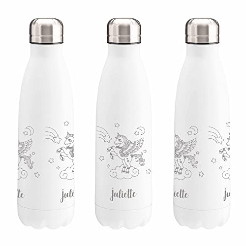 SB84 Bouteille isotherme personnalisée en métal 500 ml, motif Licorne Ailée