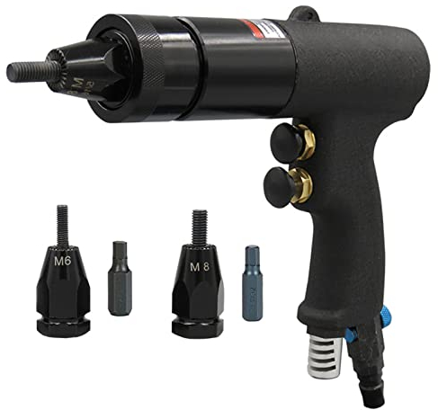 Druckluft Nietpistole Pneumatische Nietpistole Luftnietwerkzeug Niet Nietmutter Blindniet Pistole Pneumatisches Nietwerkzeug Nietzange Druckluft Riveter Pistole Mit M6, M8 Kopf