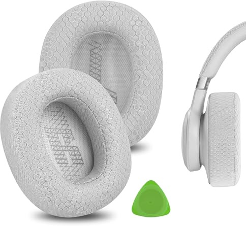 Geekria Ersatz-Ohrpolster aus Netzgewebe für JBL Live 650 BTNC, Lifestyle E65BTNC, Duet NC, Live 660 BTNC, Live 770 NC Kopfhörer, Ohrpolster, Reparaturteile, Grau