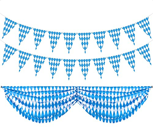 Oktoberfest Fabric Bunting, Oktoberfest Bunting with Oktoberfest Bavarian Pennant Banner for Oktoberfest Party,German Bavarian Beer Festival Decoration Supplies