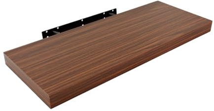 HERSIG - Estante de Pared Flotante Wengue Balda para Baño o Dormitorio Fijación Oculta y Resistente de hasta 10 kg - 80x23,5 cm