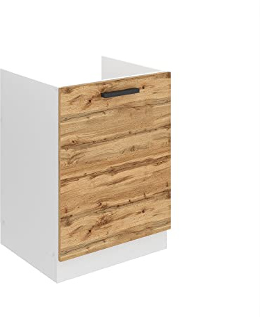 Belini Spülenschrank SDZ 60 cm, ohne Arbeitsplatte, Wotan-Eiche | Unterschrank Küche, Spülenunterschrank, Küchenunterschrank Breite, mit 1 Tür