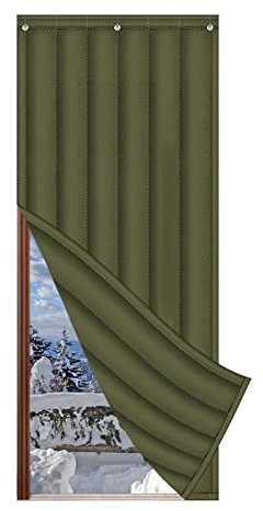 Termovorhänge Winter Tür Wärmevorhang Thermovorhang Kälteschutz Haustür Wind- und Kältefest, Haustierfreundlich, Geeignet für Klimatisierte Räume und Beheizte Räume ( Color : Green , Size : 100*225cm/
