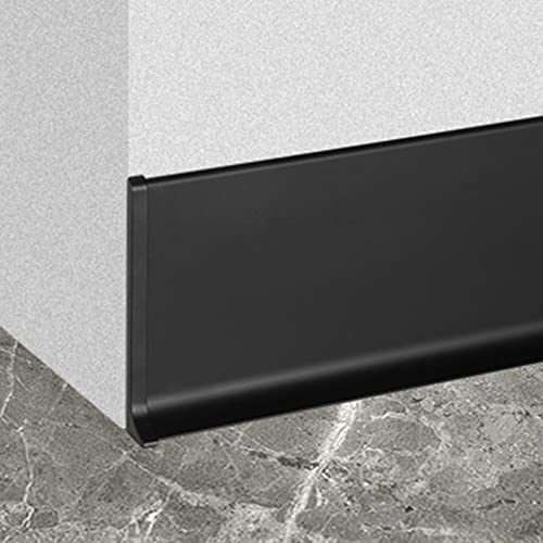 Sockelleiste Sockelleisten Fussleisten Schwarz Sockelleistenverkleidung Für Wände, Badezimmer-Wandsockelleiste, Robuster Aluminium-Buchtsockel Für Badezimmer/ Küche/ Garage/ Terrasse ( Color : W 6cm(2