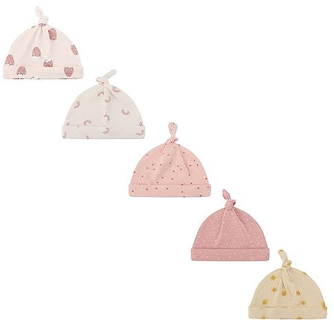 Ecojoy Baby hat Newborn Hats Caps for Boys Girls 0-6 Months 100% Cotton,Peach Baby Hats