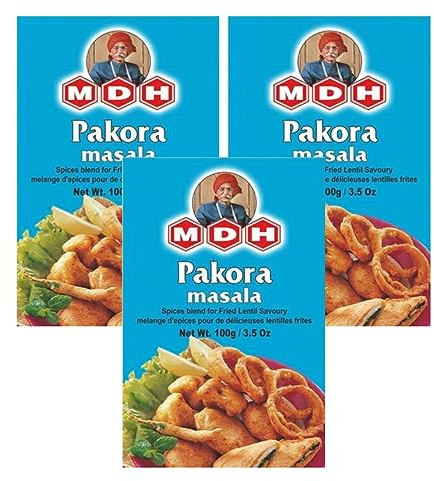 MDH Various Seasoning Masala Powder - Spices Mix Curry Masala Recipe Mixes Casserole Seasoning Herbs - Aromatic & Enhances the flavor of the meal (Pakora Masala (100g), Pack of 3)