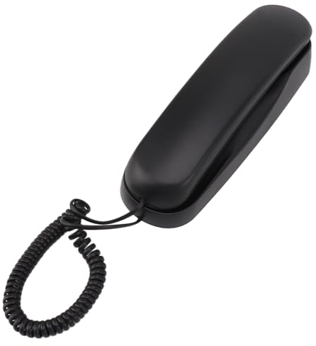 Telefono con Filo per Casa, Telefono Fisso Durevole con Pulsanti Grandi per Anziani, Mini Telefono Versatile Montabile a Parete per Casa, Ufficio, Hotel e Altro Ancora (BLACK)