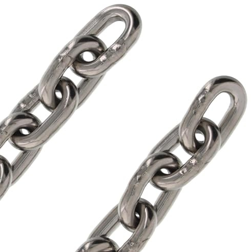 ToniTec Edelstahlkette 5m Gliederkette kurzgliedrig 6 mm Stahlkette DIN 766
