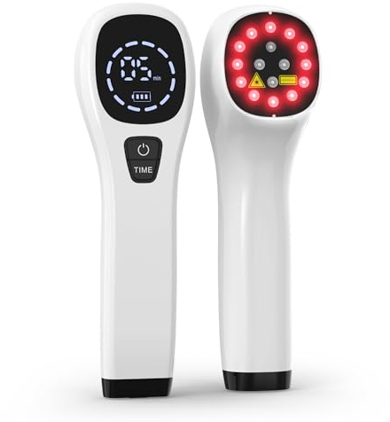 KTS Portable Red Light Device, 12 x 650nm&4X 808nm Pain Relief Device for Body, Handheld Red Light Device for Human Pet, Relieving Joint and Muscle, Knee, Shoulder, Back, Neck, Waist