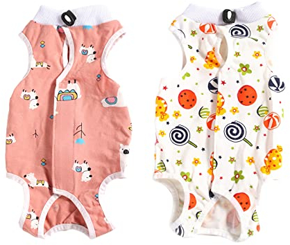 GsLxx 2-Stücke Katzenerholungsanzug, postoperativer Anti-Leck-Pyjama-Satz für Katze abdominale Wundhauterkrankung