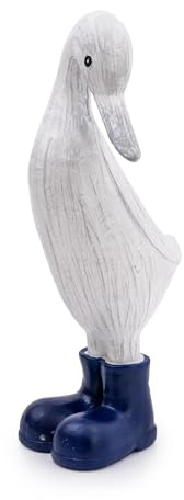 Home Deco London Resin Ducks in Wellies Lovely Decorative Ornament - Great Gift Idea (Resin Duck With Wellies Medium Navy)