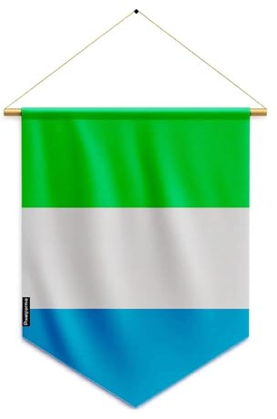 Pixelforma Banderín de Sierra Leona con colgante de poliéster 30 x 45 cm