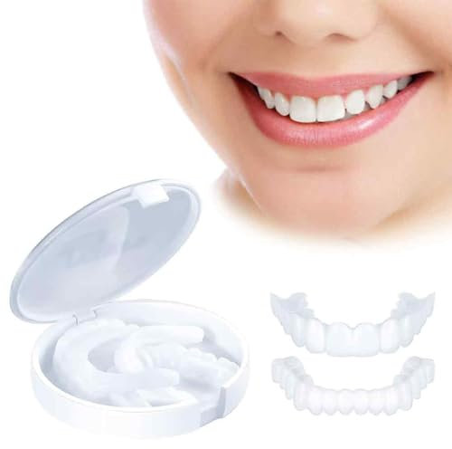 2 Paia Faccette Istantanee, Protesi a Sorriso Perfetti, Denti Finti Cosmetici, impiallacciature denti copertura dentale cosmetica, Denti Finti Cosmetici per Donne e Uomini